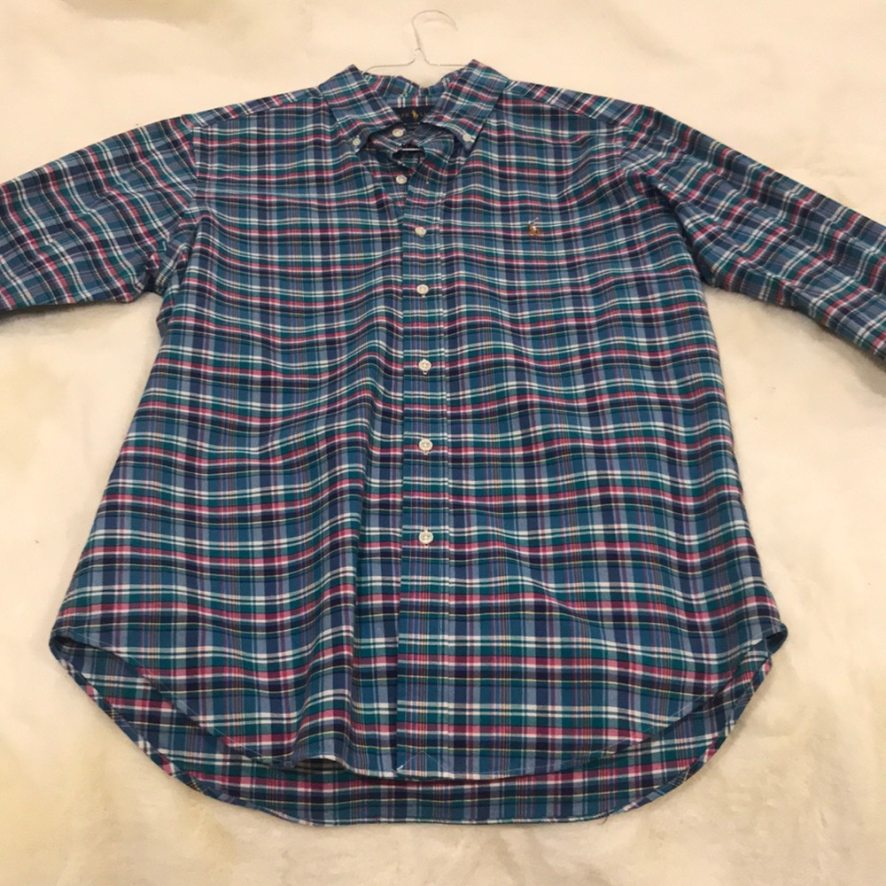 Ralph Lauren Plaid Button Down Shirt Mens Medium